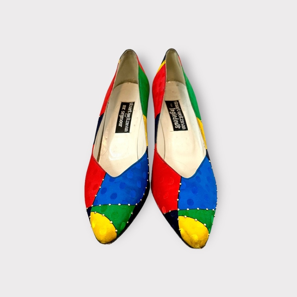 Vintage 1980s Stuart Weitzman for Mr.Seymour Colour Blocking Pumps - Picture 3 of 7